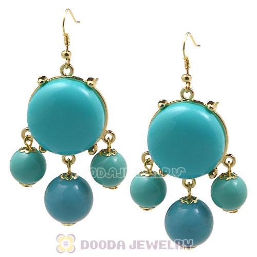 Fashion Gold Plated Turquoise Drop Bubble Earrings Wholesale