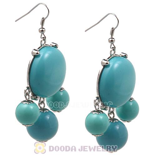 Fashion Silver Plated Drop Turquoise Bubble Earrings Resin Wholesale