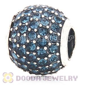 2013 European Sterling Silver Montana Pave Lights With Montana Austrian Crystal Charm