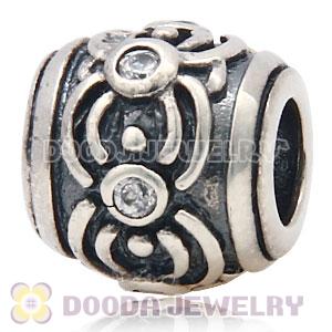 925 Solid Silver Charm Jewelry Beads with Stone