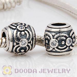 925 Solid Silver European Style Beads with Stone