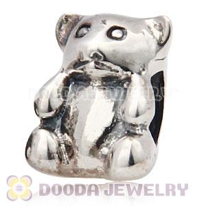 Solid Sterling Silver Charm Jewelry Bear Beads and Charms