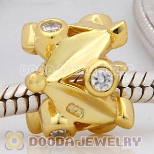 Gold Plated Charm Jewelry Silver Beads with Stone