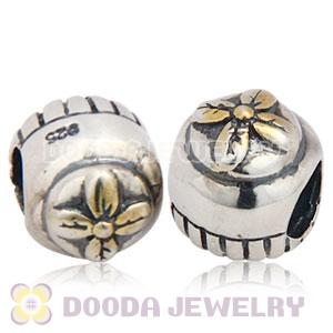 Gold Plated petal Charm Jewelry 925 Silver Beads and Charms