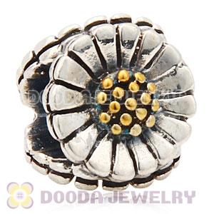 Solid Sterling Silver European Daisy Beads