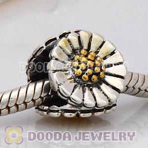 Solid Sterling Silver European Daisy Beads