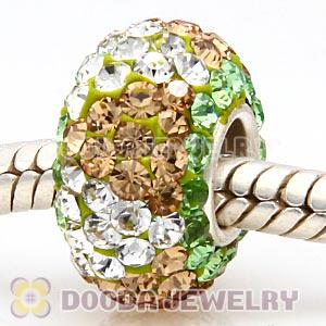 Jewelry silver beads with 90 crystal rhinestones Austrian crystal Jewelry beads