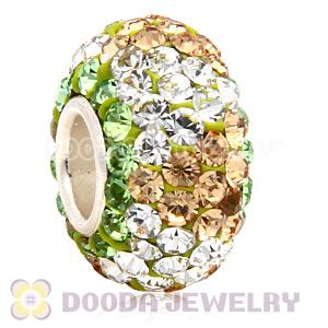 European silver beads with 90 crystal rhinestones Austrian crystal European beads