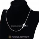 925 Sterling Silver Fashion Sideways Cross Necklace Wholesale