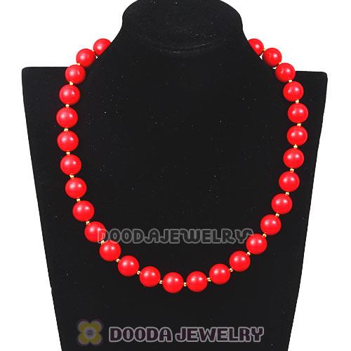 2013 New Fashion 14mm Coral Red Bubble Bib Necklace Wholesale