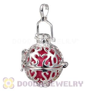 18mm Harmony Chime Ball In Silver Plated Filigree Cage Pendant Wholesale
