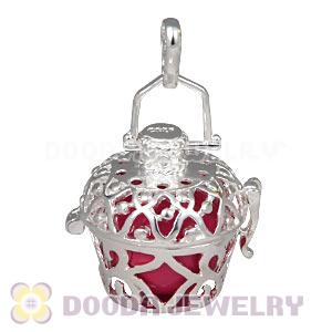 Mexican Bola  Harmony Ball In Silver Plated Filigree Cage Pendant Wholesale