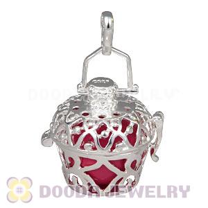 Mexican Bola Harmony Ball In Silver Plated Filigree Cage Pendant Wholesale