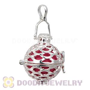 18mm Harmony Chime Ball In Silver Plated Filigree Cage Pendant Wholesale