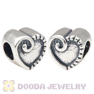 European 925 Sterling Silver Heart Charm Beads Wholesale