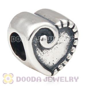 European S925 Sterling Silver Heart Charm Beads Wholesale