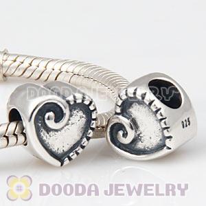 European 925 Sterling Silver Heart Charm Beads Wholesale