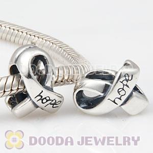 925 Sterling Silver Breast Cancer Awareness Ribbon Hope Charm Beads 