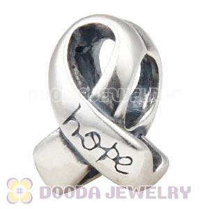 925 Sterling Silver Breast Cancer Awareness Ribbon Hope Charm Beads 