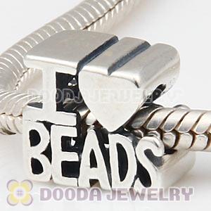 European S925 Sterling Silver I LOVE BEADS Charm Message Bead Wholesale