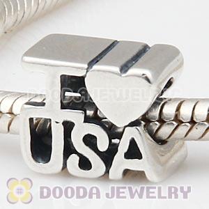 European S925 Sterling Silver I LOVE USA Charm Message Bead Wholesale