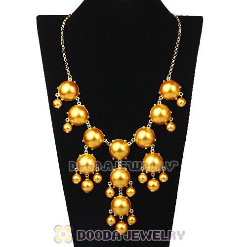 2013 Fashion Jewelry Golden Pearl Bubble Bib Statement Necklaces Wholesale
