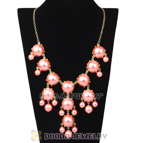 2013 Fashion Jewelry Pink Pearl Bubble Bib Statement Necklaces Wholesale