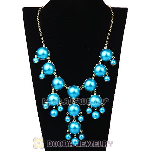 2013 Fashion Jewelry Special Blue Pearl Bubble Bib Statement Necklaces Wholesale