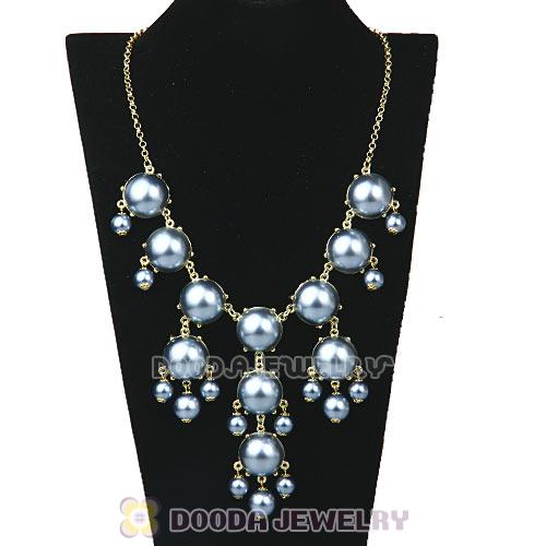 2013 Fashion Jewelry Grey Pearl Bubble Bib Statement Necklaces Wholesale