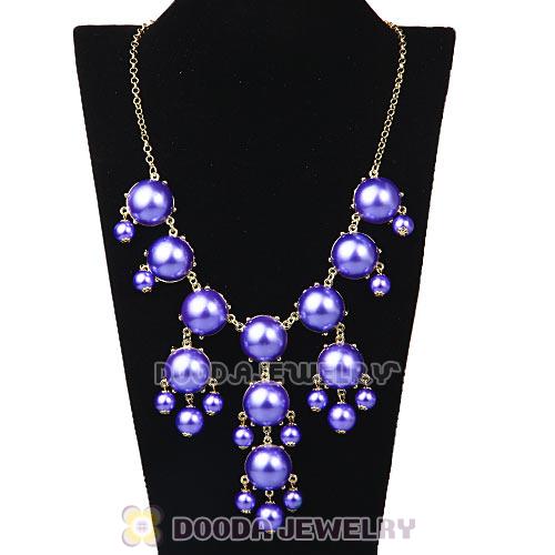2013 Fashion Jewelry Dark Purple Pearl Bubble Bib Statement Necklaces Wholesale
