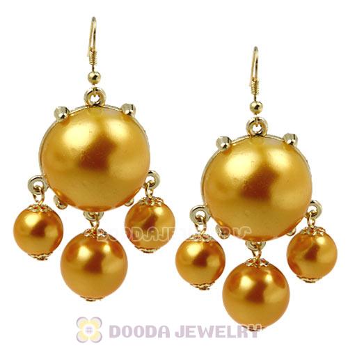 Fashion Gold Plated Golden Pearl Bubble Earrings Wholesale