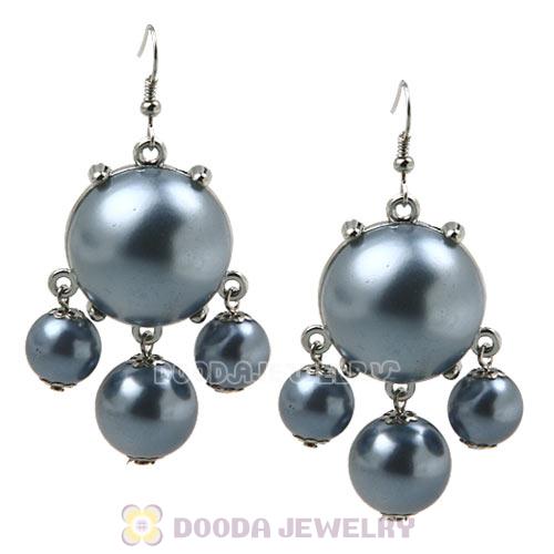 Fashion Silver Plated Grey Pearl Bubble Earrings Wholesale