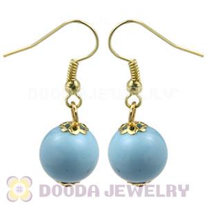Fashion Gold Plated Morning Sky Blue Hoop Plastic Bubble Earrings Wholesale