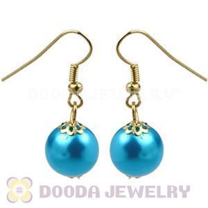 Fashion Gold Plated Special Blue Pearl Bubble Earrings Wholesale