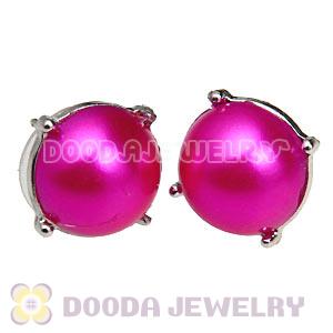 2013 Fashion Silver Plated Dark Fuchsia Pearl Bubble Stud Earrings Wholesale