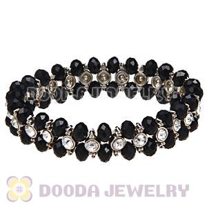 Cheap Crystal And Faceted Glass Stretch Wrap Bracelet