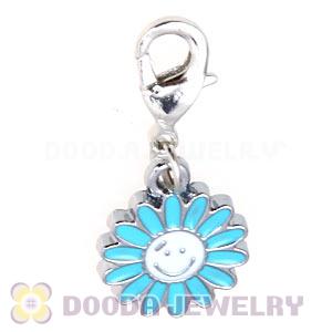 Platinum Plated Enamel European Jewelry Sunflower Charms Wholesale