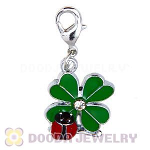 Platinum Plated Enamel European Jewelry Flower Charms Wholesale