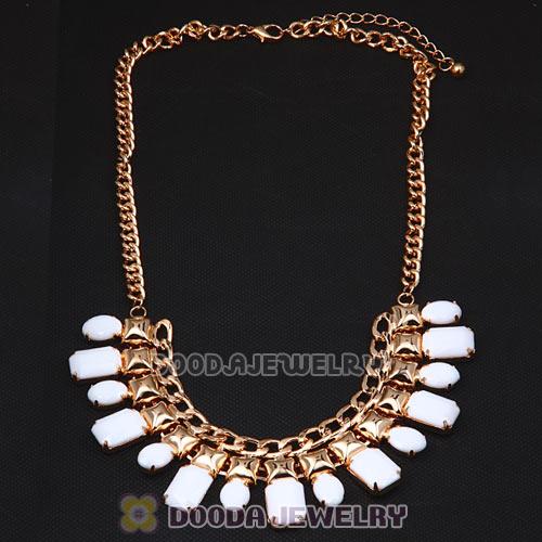 Chunky Chain White Resin Choker Bib Costume Jewelry Necklace Wholesale
