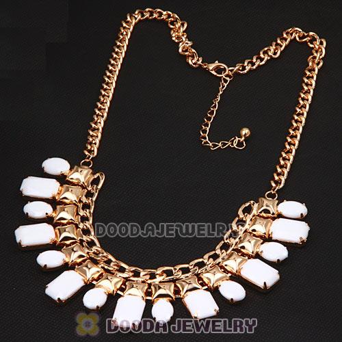 Chunky Chain White Resin Choker Bib Costume Jewelry Necklace Wholesale