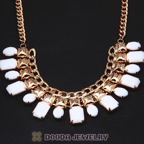 Chunky Chain White Resin Choker Bib Costume Jewelry Necklace Wholesale