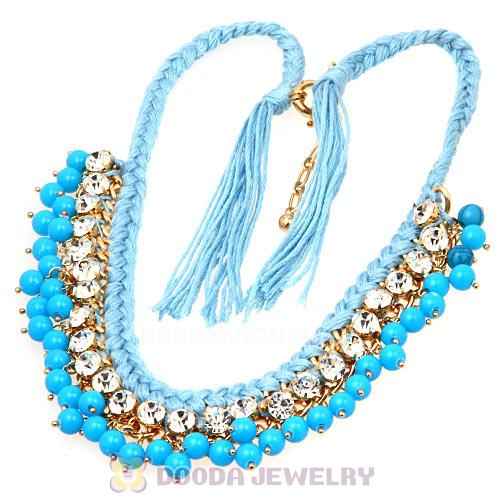 Fashion Ladies Costume Jewelry Crystal Beaded String Necklace Wholesale