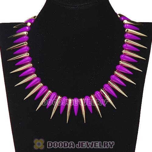 Gothic Punk Rock Jewelry Enamel Rivet Spike Choker Necklace