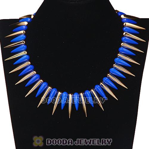 Gothic Punk Rock Jewelry Enamel Rivet Spike Choker Necklace