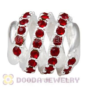 925 Sterling Silver Modern Glam Charm Bead With Siam Austrian Crystal Wholesale