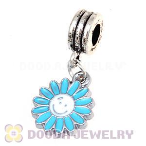 Platinum Plated Enamel European Jewelry Sunflower Charms Wholesale