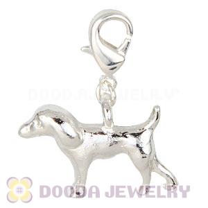 Fashion Silver Plated Alloy Dog Charms With Lobster Clasp 