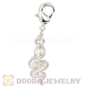 Fashion Silver Plated Alloy Snake Charms With Lobster Clasp 