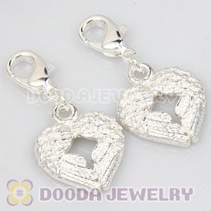 Fashion Silver Plated Heat Wings Charms With Lobster Clasp 