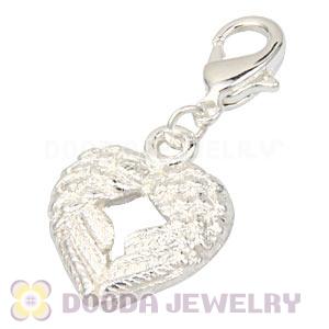 Fashion Silver Plated Heat Wings Charms With Lobster Clasp 